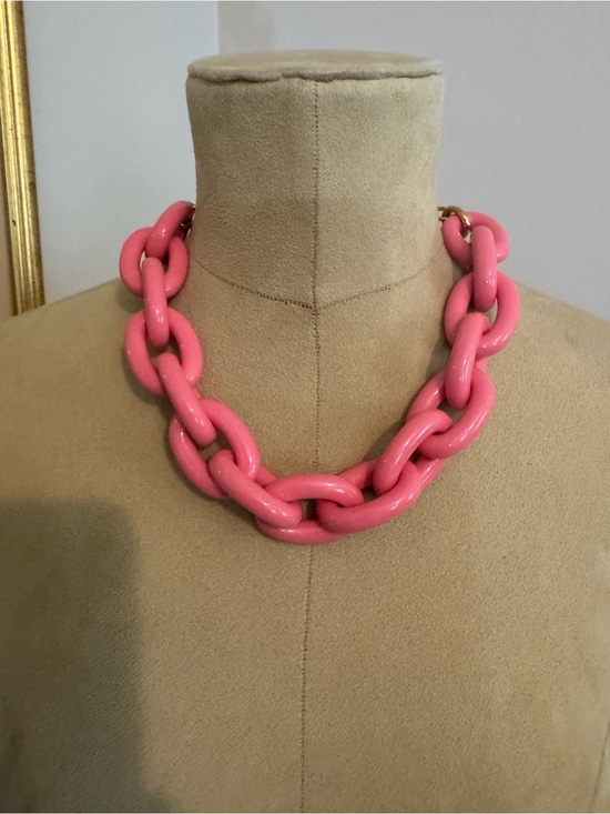 Coach Jewelry - Coach Pink Plastic Chain Link Statement Necklace